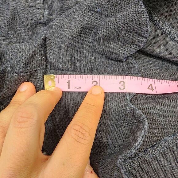 J. Crew Womens 15 Shorts Linen Blend Hook Eye Closure Scallop Hem Black - Picture 4 of 7